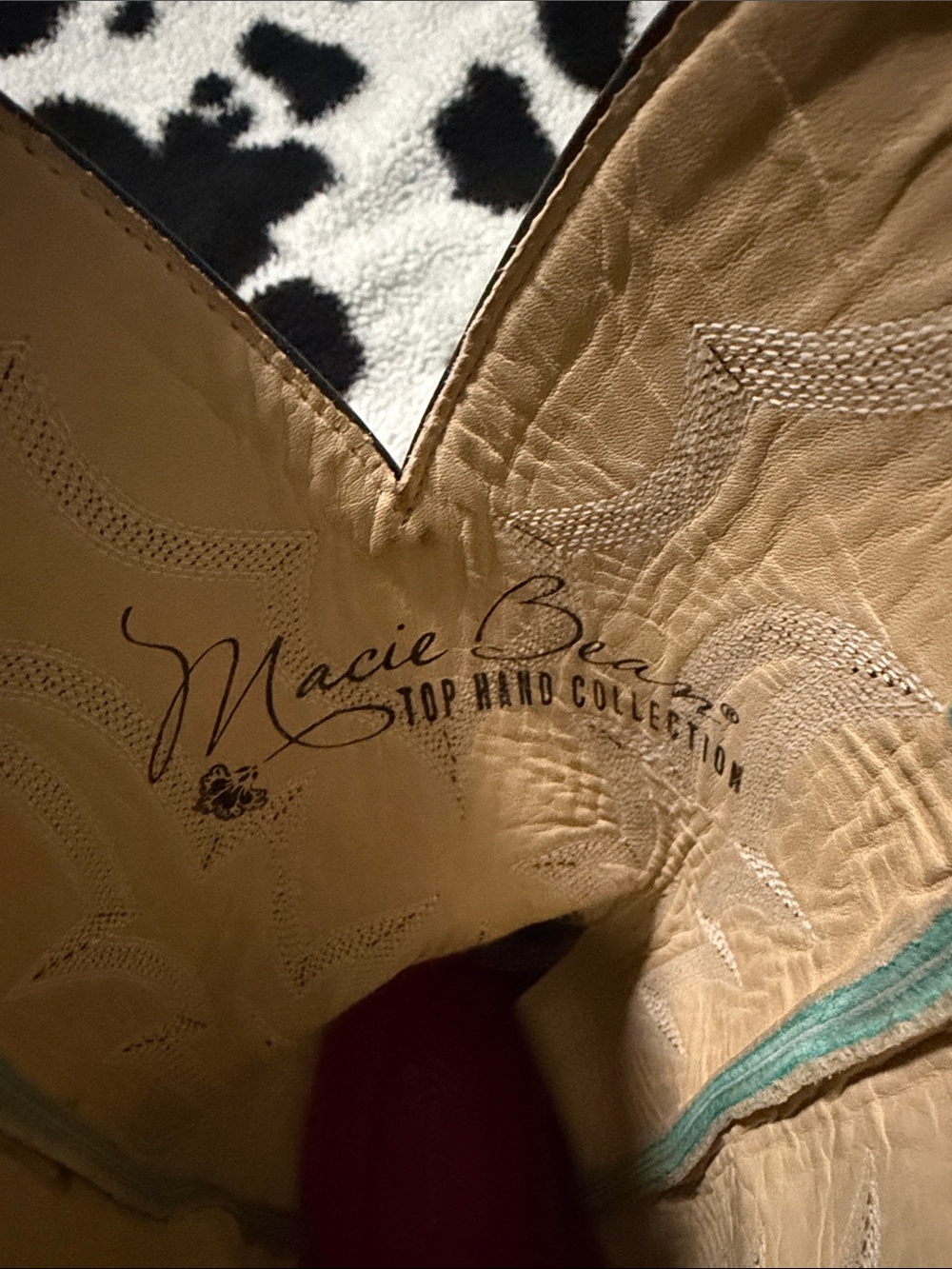 Macie Bean Turquoise and Black Western Moto Boots - Picture 3 of 4
